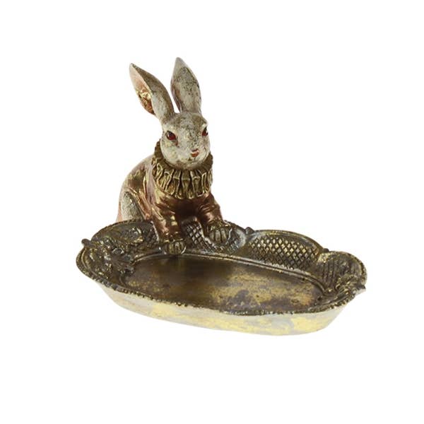Card holder rabbit, polyresin, 15 x 11 x 8.5 cm