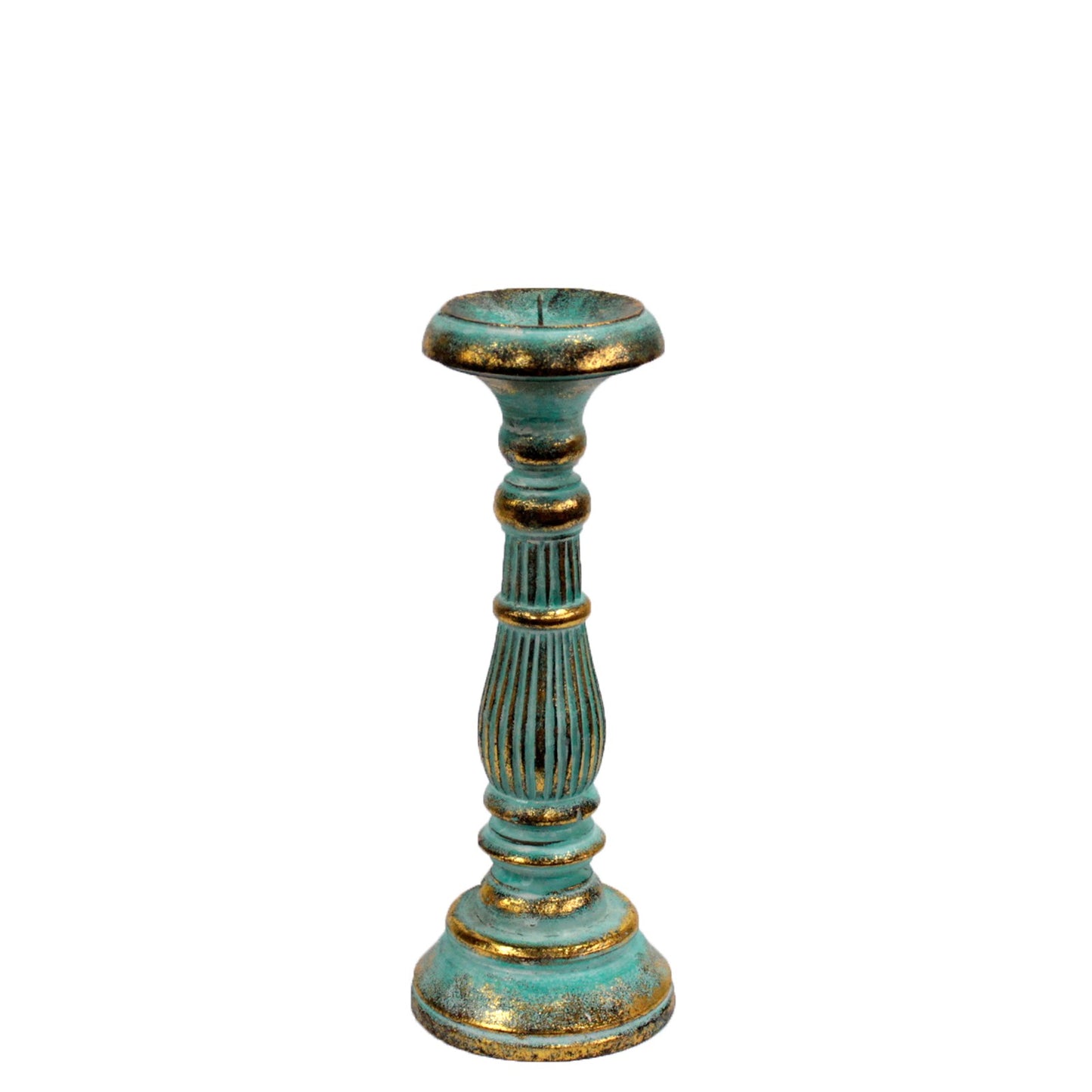 Artisan Candle Stand - Turquois Gold