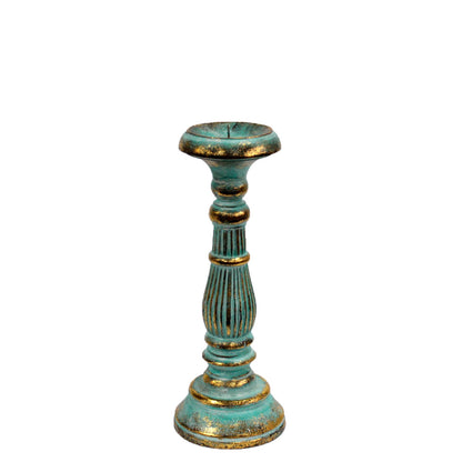 Artisan Candle Stand - Turquois Gold