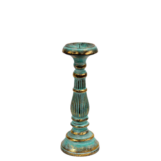 Artisan Candle Stand - Turquois Gold