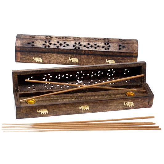 Incense Smoke Box Natural Mango Wood