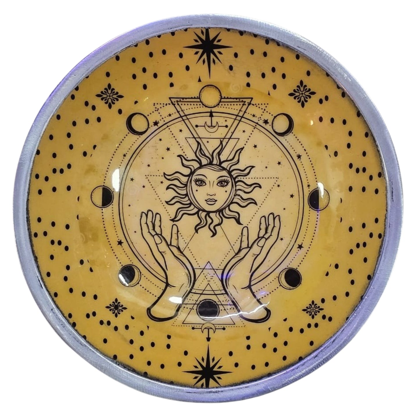 Enamelled Dish - Hands & Sun