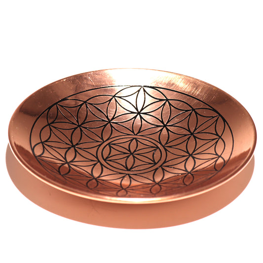 Copper Trinket Dish - Flower of Life.