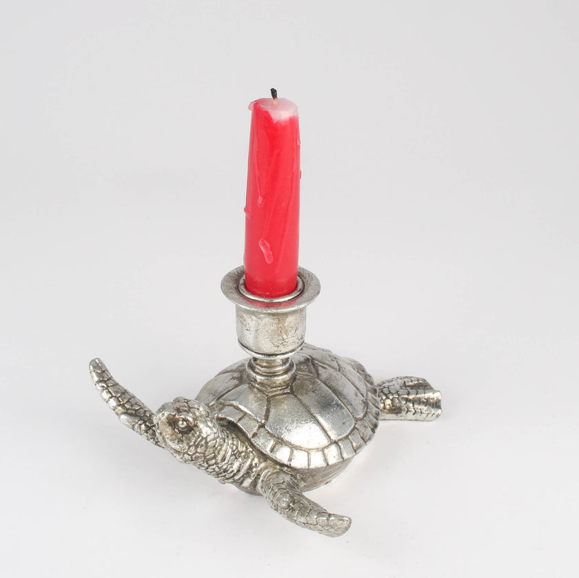 Silver Sea Turtle Candle Holder