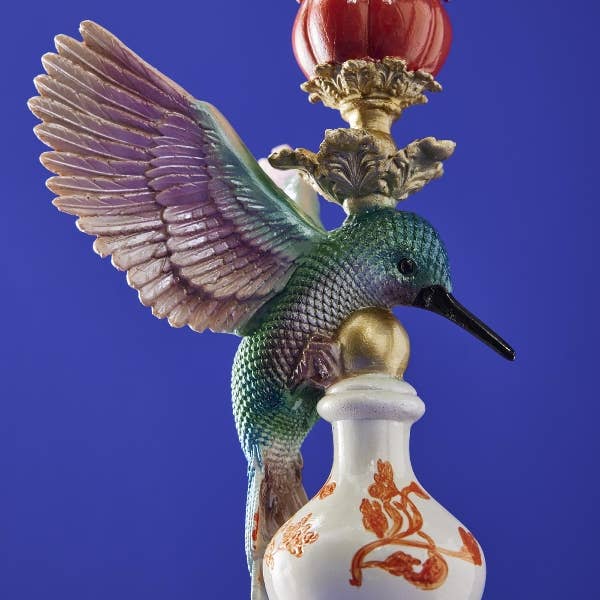 Hummingbird candle holder