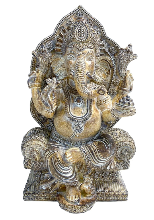 Ganesh on throne Figurine