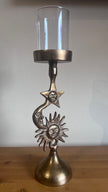 Antique Gold Celestial Candle Holder