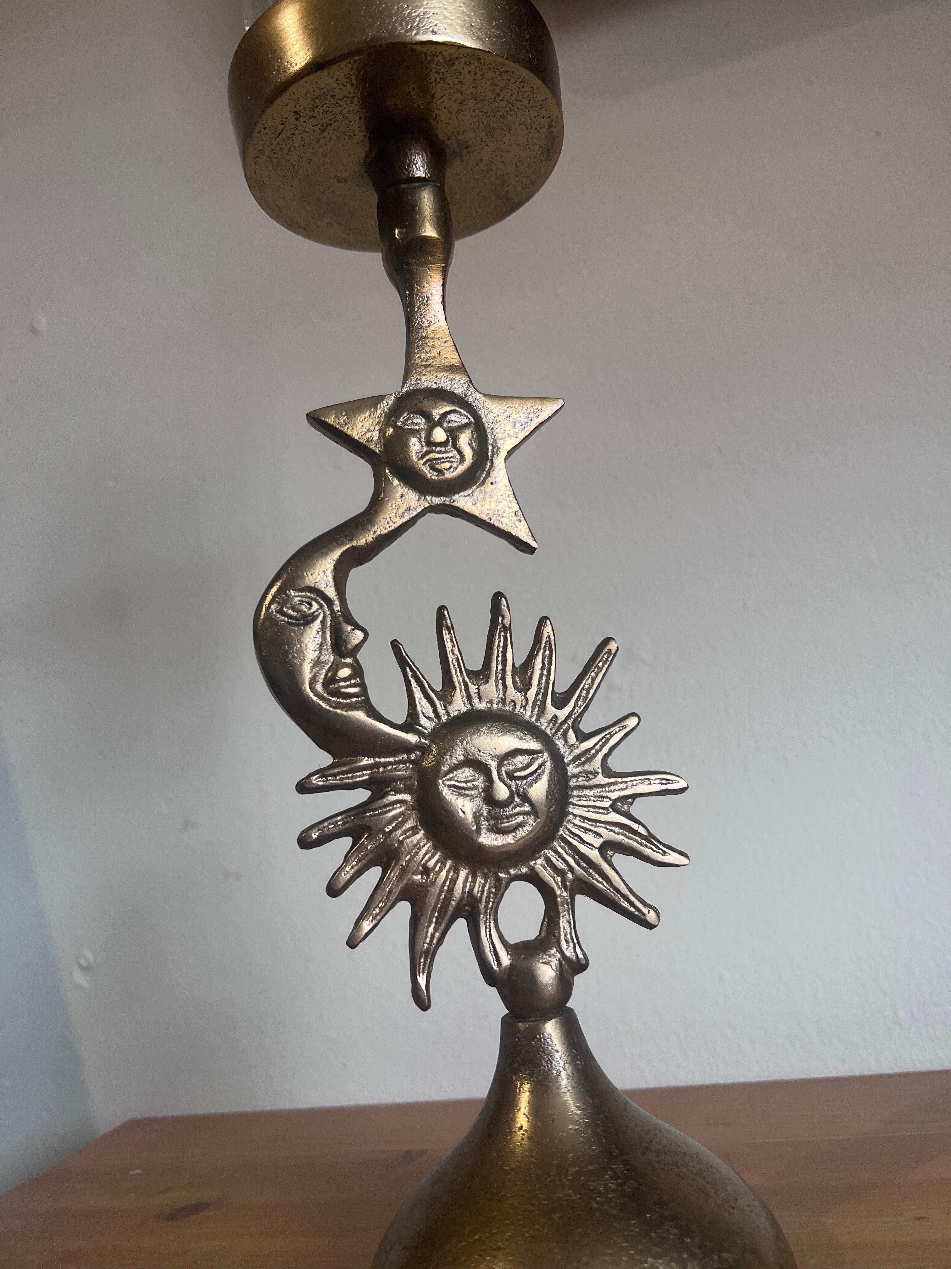 Antique Gold Celestial Candle Holder