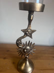 Antique Gold Celestial Candle Holder