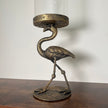 Flamingo Hurricane Candle Holder – Antique Brass