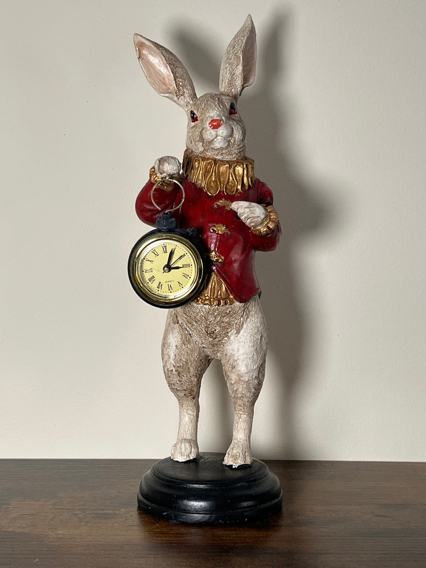 The White Rabbit Standing Clock - Red