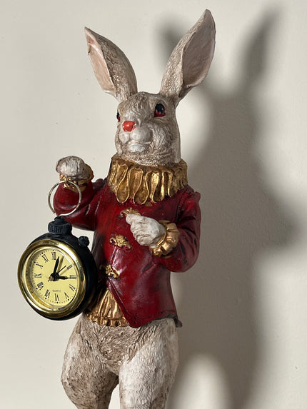 The White Rabbit Standing Clock - Red