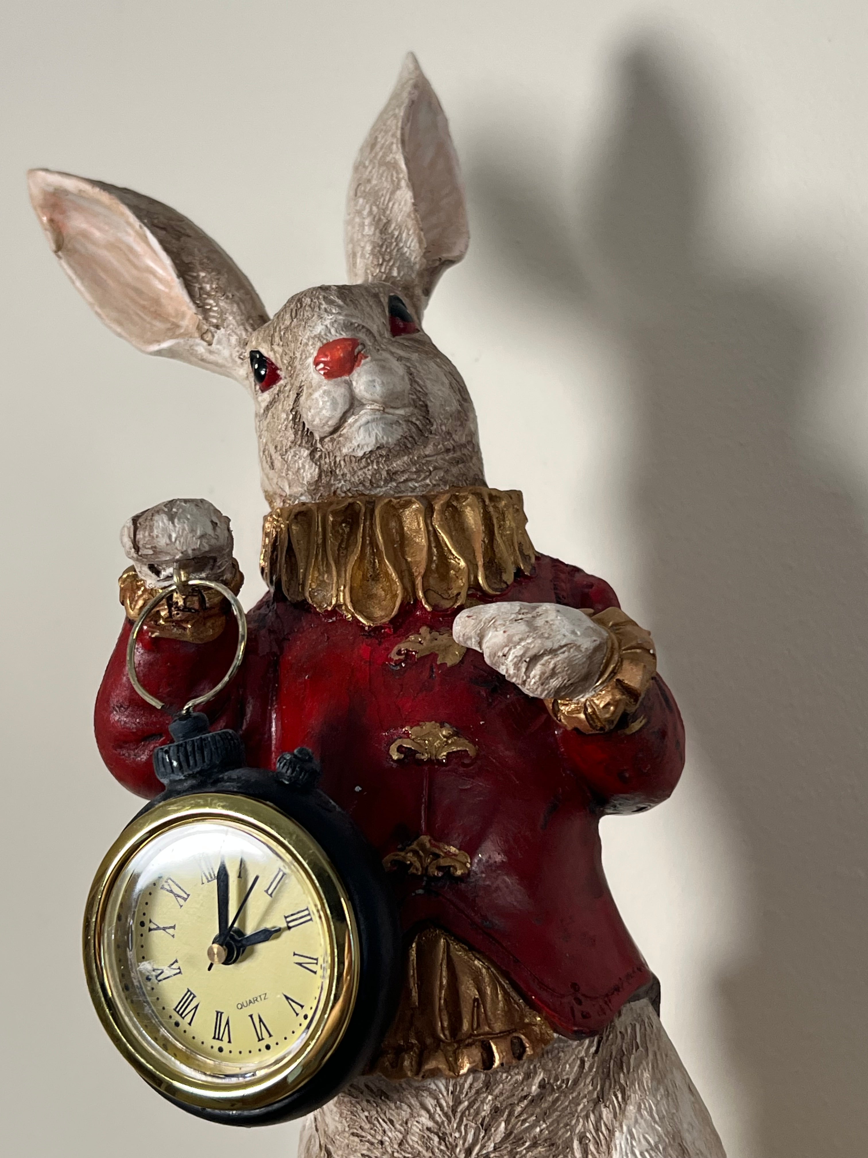 The White Rabbit Standing Clock - Red