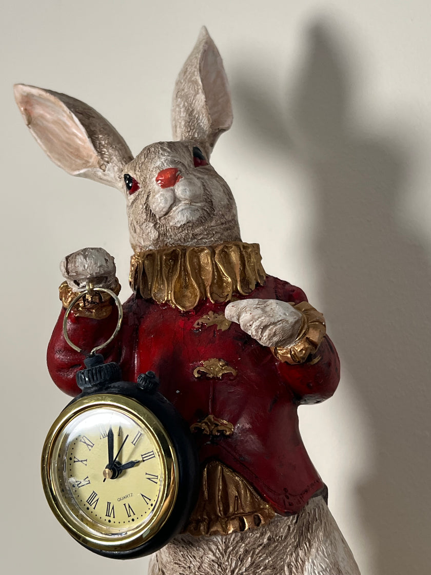 The White Rabbit Standing Clock - Red