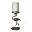 Flamingo Hurricane Candle Holder – Antique Brass