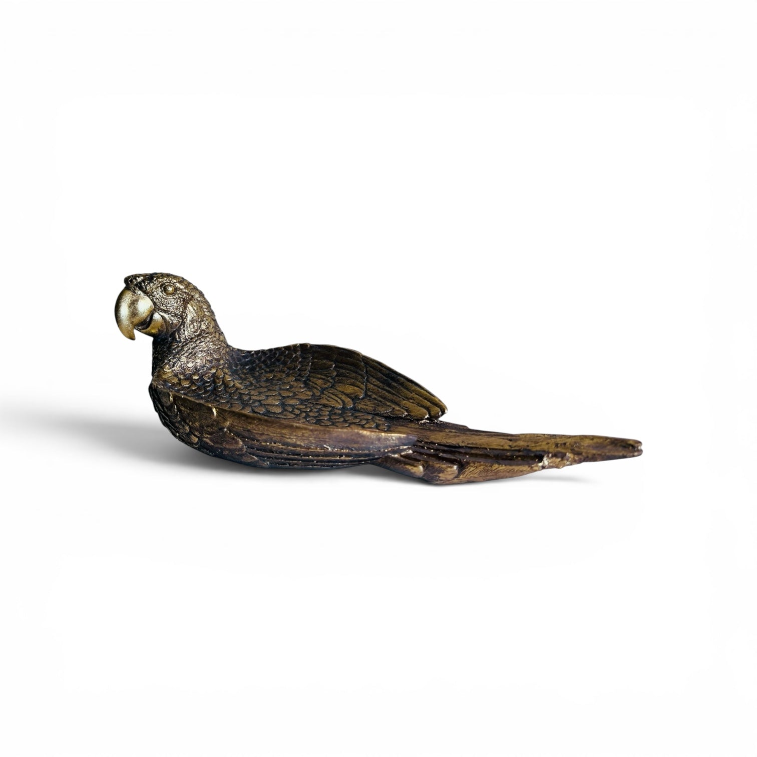 Antique Gold Parrot Dish