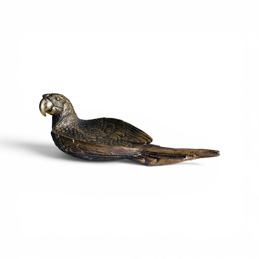Antique Gold Parrot Dish