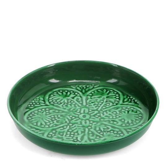 Enamel trinket dish - Dark green