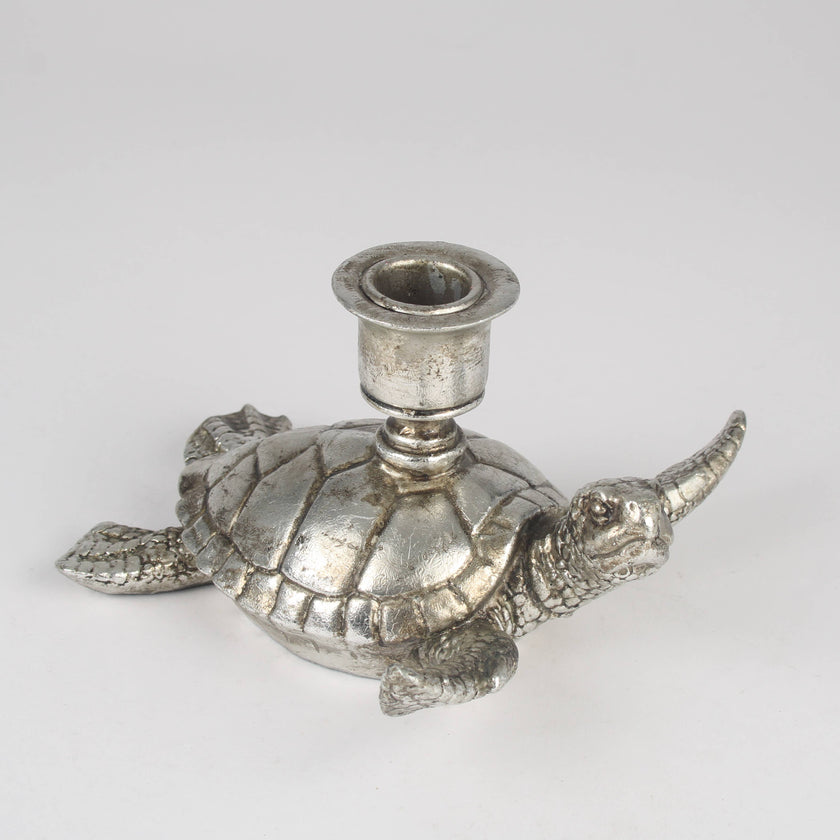 Silver Sea Turtle Candle Holder