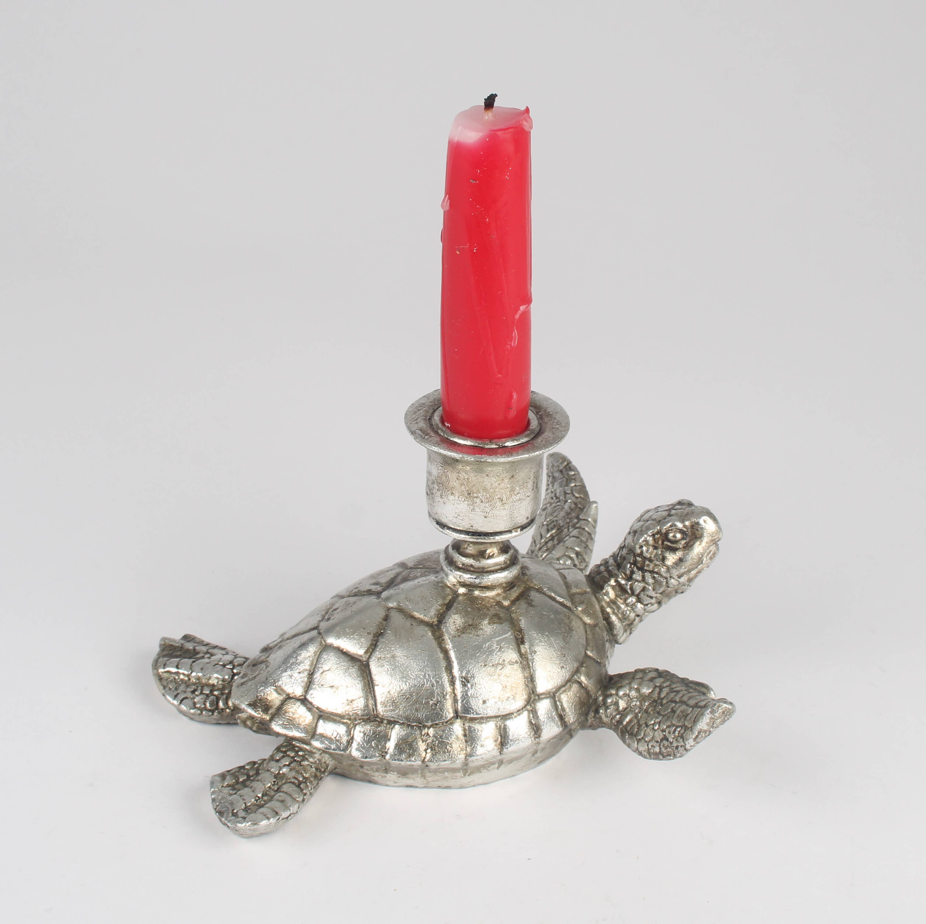 Silver Sea Turtle Candle Holder
