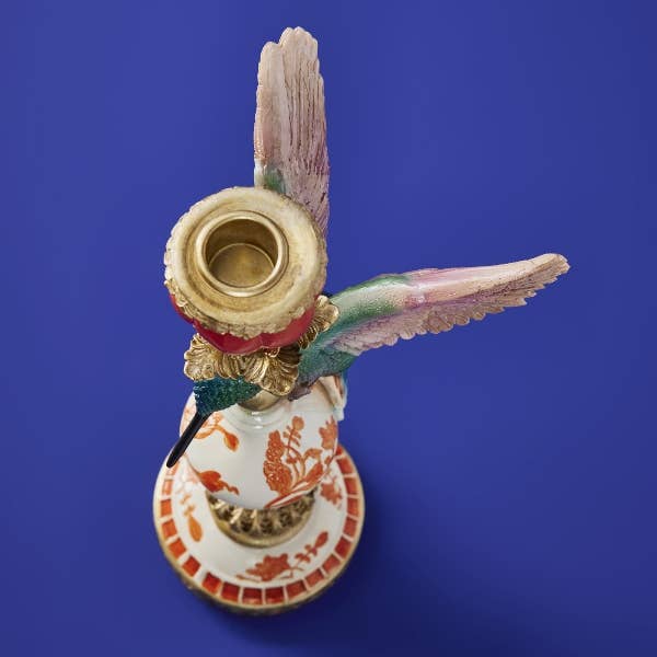 Hummingbird candle holder