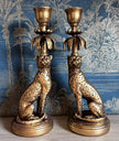 Leopard Candlestick Holders – Regal Elegance in Antique Gold