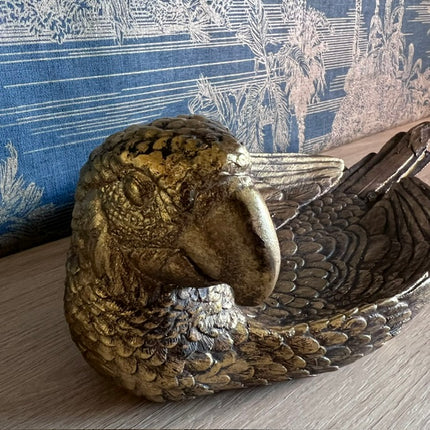 Antique Gold Parrot Dish