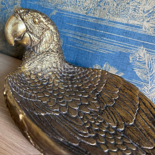 Antique Gold Parrot Dish