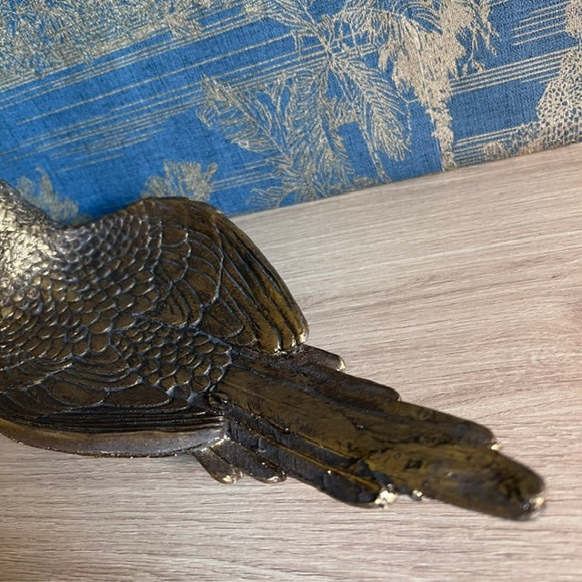 Antique Gold Parrot Dish