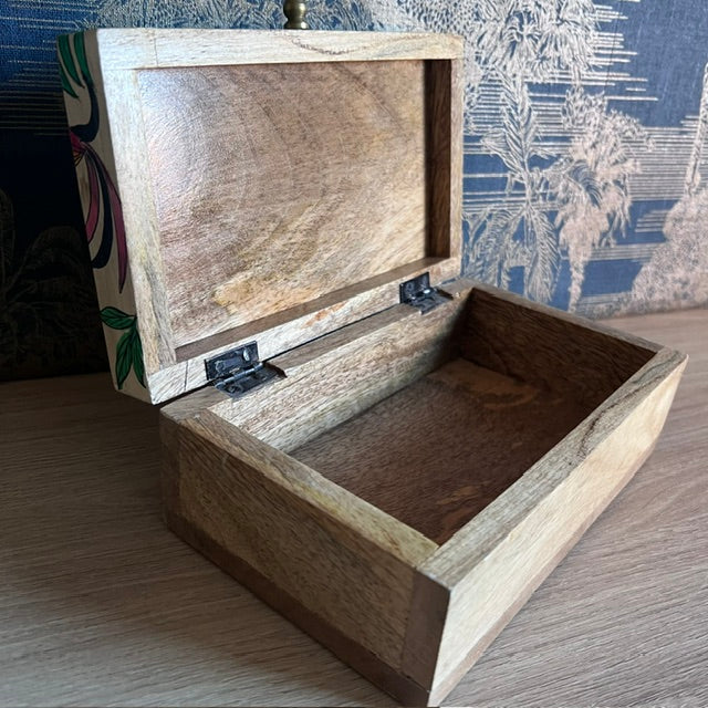 Wooden Trinket Box - Summer Birds design