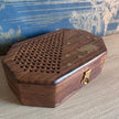 Octagonal Wooden Box-Elephant Inlay