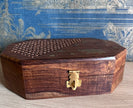 Octagonal Wooden Box-Elephant Inlay