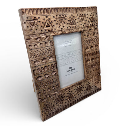 Aztec Design Carved Photo Frame