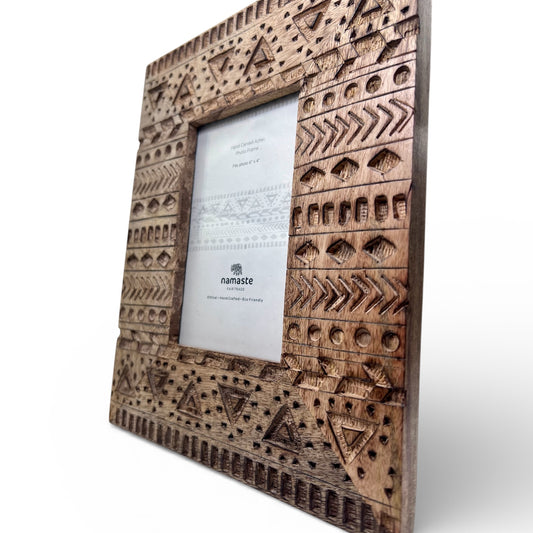 Aztec Design Carved Photo Frame