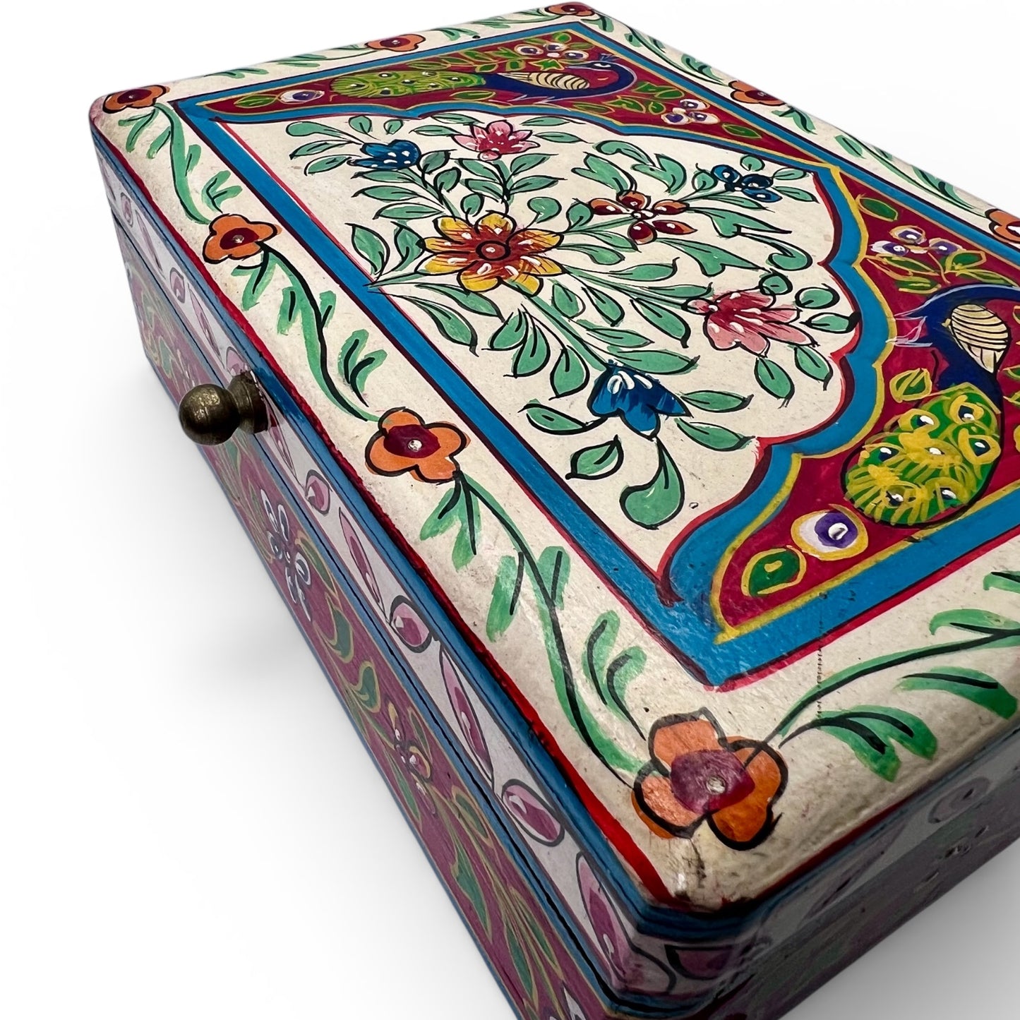 Floral Hand Painted Box  20x12x8 cm