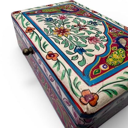 Floral Hand Painted Box  20x12x8 cm