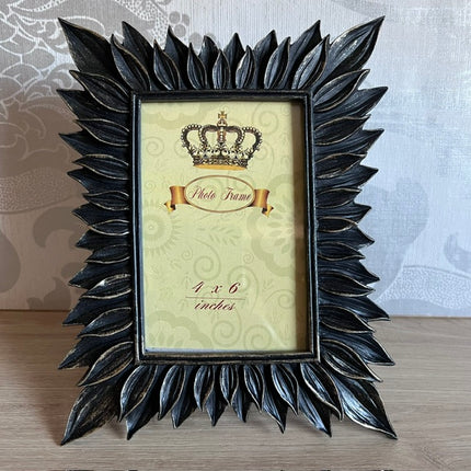 Antique Black & Gold Leaf Photo Frame 4x6 Inches