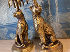 Leopard Candlestick Holders – Regal Elegance in Antique Gold