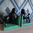 Cast Iron Antiqued Pair of Black Poodle Bookends