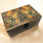 Ceramic Glazed Wood Box - 15x10x6cm - Trad-Pattern