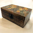 Ceramic Glazed Wood Box - Trad-Pattern