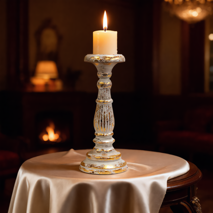 Artisan Candle Stand - White Gold