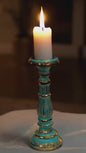 Artisan Candle Stand - Turquois Gold