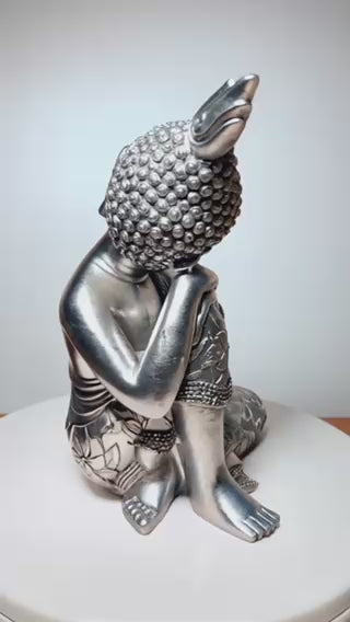 Silver Resting Buddha Decor